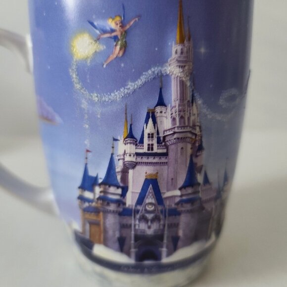 Walt Disney World Coffee Mug Raised 3D Cinderella Castle Tinkerbell Glitter - Picture 9 of 10